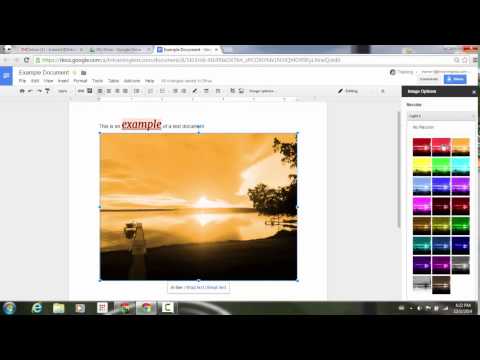 Adjust image color and filters in Google Docs