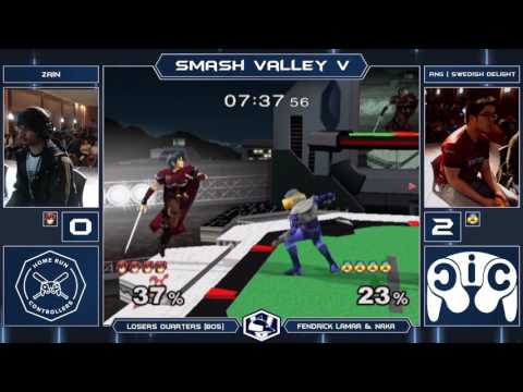 Smash Valley V Melee Singles - Zain (Marth) vs RNG | Swedish Delight (Sheik) - Losers Quarters