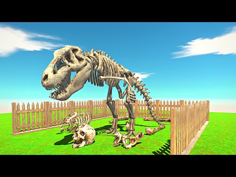 🆕 NEW !! 🦖 SKELETON T-REX DEATH RUN !! -Animal Revolt Battle Simulator ⚡️