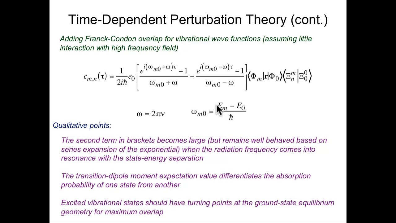 CompChem.07.05 Excited Electronic States: Perturbation and Time-Dependent Density Functional Theory