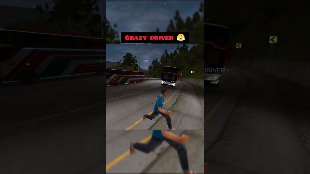 I survived from accident😱😱 crazy driver in bus simulator Indonesia #bussid #shorts #viral