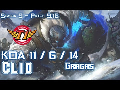 SKT T1 Clid GRAGAS vs KINDRED Jungle - Patch 9.16 KR Ranked