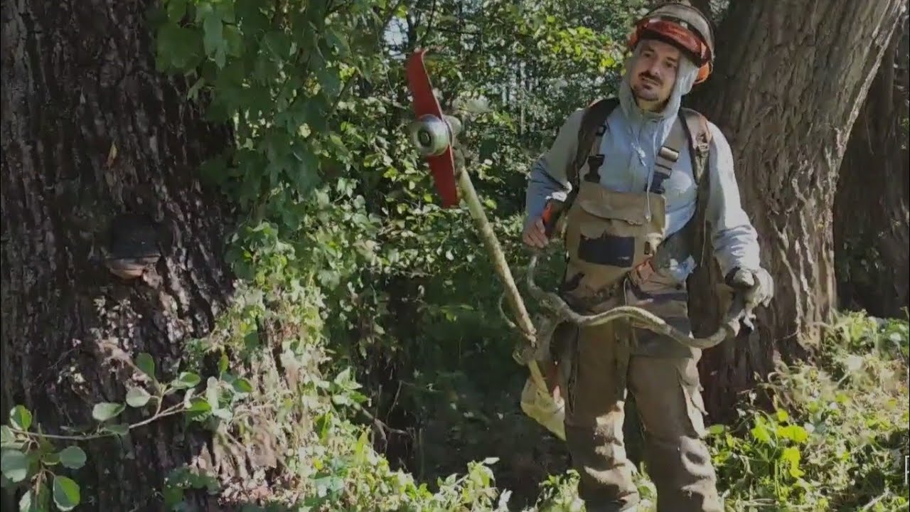 #22 Koszenie kosą z nożem rozdrabniającym. Stihl FS 460