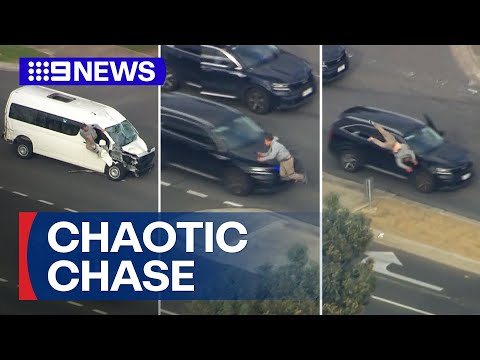 Melbourne police pursuit ends in dramatic arrest | 9 News Australia