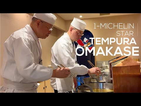 $140 Michelin Starred Tempura Omakase in Kyobashi, Tokyo - Tempura Fukamachi * Vlog | 4K