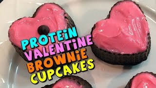 Valentine Brownie Protein Cupcakes | Healthy Valentine's Day Dessert