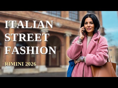 🇮🇹 Italian Street Fashion in Rimini 2026 | Winter Looks & City Style