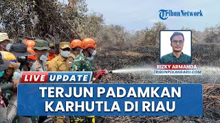 Tinjau Karhutla di Rohil, Mayjen TNI Rio Firdianto Langsung Padamkan Api di Lahan Gambut Teluk Nilap