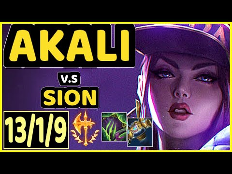 TANA (AKALI) vs SION - 13/1/9 KDA TOP GAMEPLAY - KR Ranked GRANDMASTER