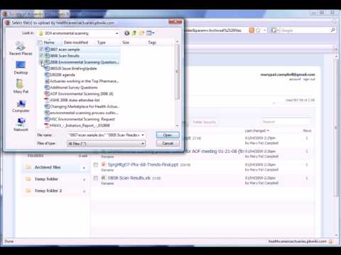 SOA pbwiki uploading files