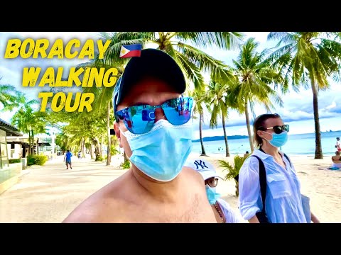 2022 Boracay White Beach Station 2 D' Mall Walking Tour | Day 1 of 8 | Beach Life | Sunny Day