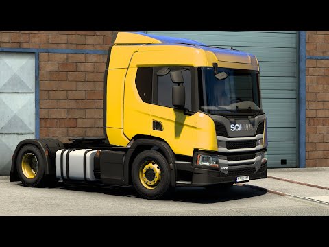 ETS 2 - Scania P370 Transporting an Excavator from Linz