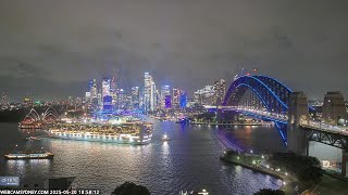 Crown Princess with Vivid lighting departing Sydney Harbour 20.05.25