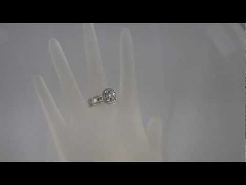 NEW 3.58ct Round & Baguette Diamond Engagement Ring 18k White Gold