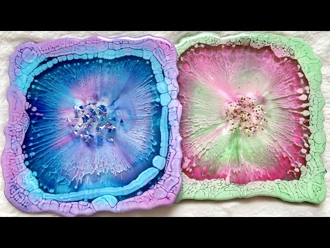 Beautiful Lacing in This Resin Ocean Serving Board