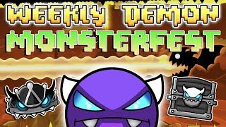 (Weekly Demon #68) Geometry Dash 2.11 - Monsterfest [3 Coins] - By rafer