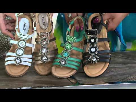Earth Leather Embellished Multi-strap Sandals - Seaside on QVC