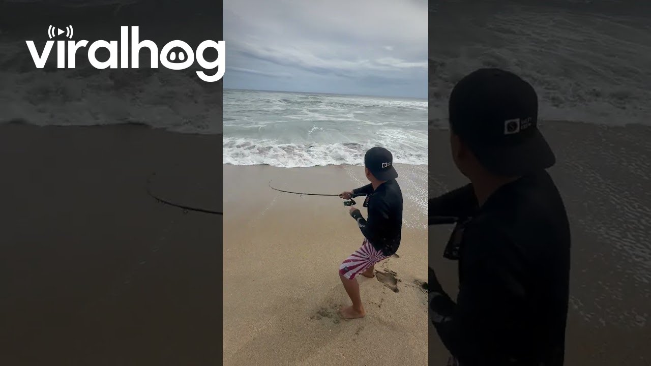 Fisherman Chases Catch Into the Ocean || ViralHog