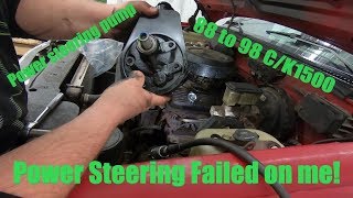 1988 to 1998 Chevy/GMC Truck  power steering pump removed and installed