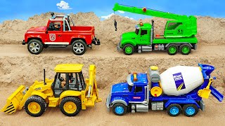 Tractors to rescue cars, excavators to scoop sand, concrete mixers to build windmills