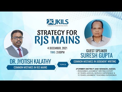 JKILS Law Institute - Free online session of 'Strategy for RJS Mains '