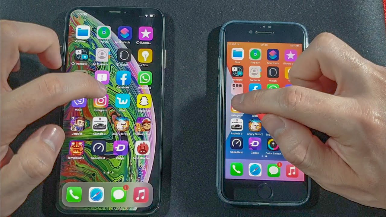 Iphone XS Max vs Iphone SE 2020 Comparison Speed Test