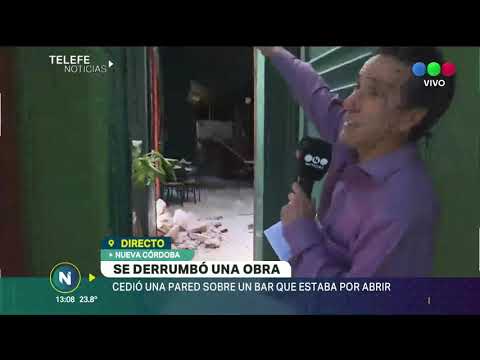 Se derrumbó una obra en construcción en Nueva Córdoba, un bar vecino afectado