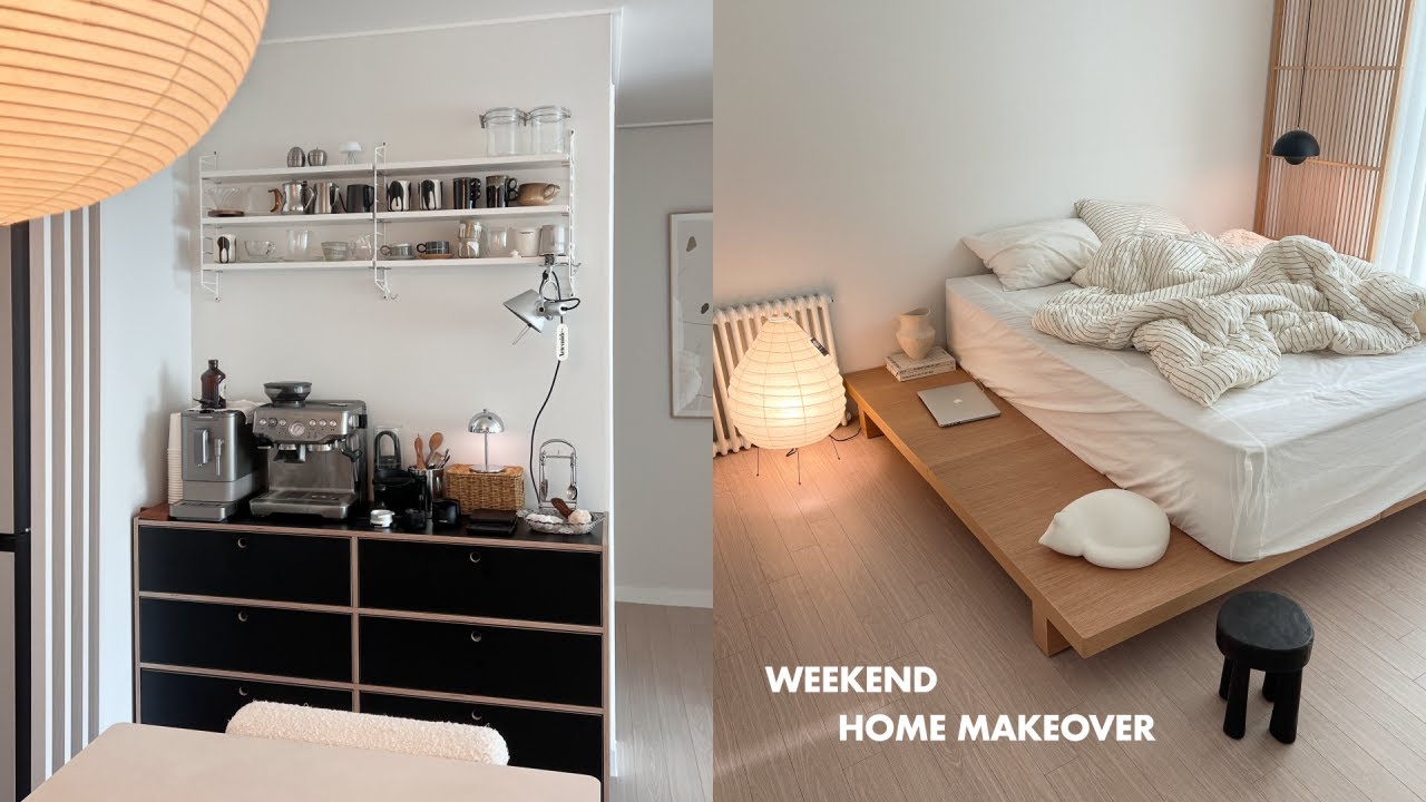 Unboxing a new sofa&home cafe storage cabinet📦 Vintage lighting✨ A fulfilling weekend home deco ✍🏻