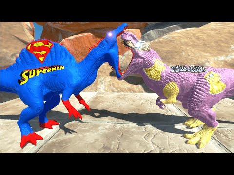 THANOS T REX MOUNTAIN DEATH FALL - Animal Revolt Battle Simulator