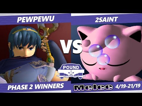 Pound 2019 SSBM - CLG PewPewU (Marth) VS OCE 2Saint (Jigglypuff) Smash Melee Phase 2 Winners