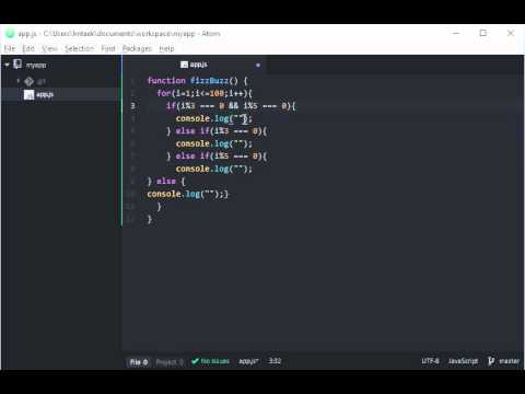 Fizz Buzz In Javascript With Atom Editor