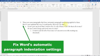 Fix indentation settings for automatically-numbered paragraphs in Microsoft Word