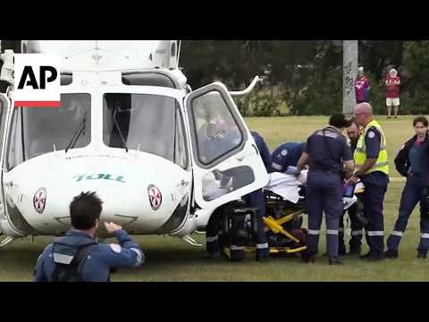 Car drives into large crowd of Australian rugby fans, injuring 10 people north of Sydney