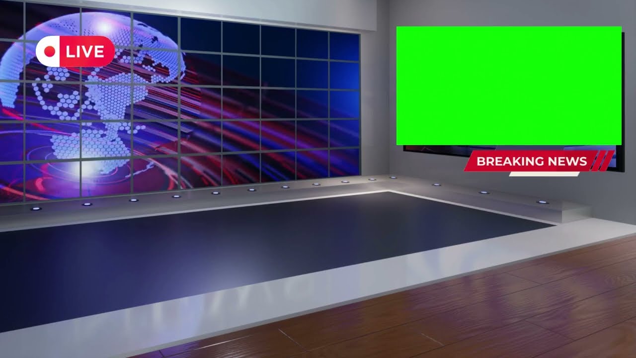 VIRTUAL STUDIO | BREAKING NEWS GREEN SCREEN | ANIMATED BACKGROUND | Free Video