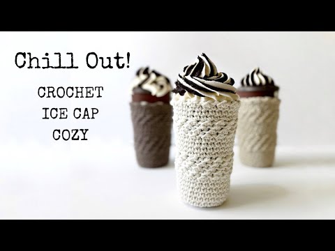 Crochet Iced Coffee Cozy Tutorial - Easy Crochet Cup Cozy with Bottom - Perfect for Cold Drinks