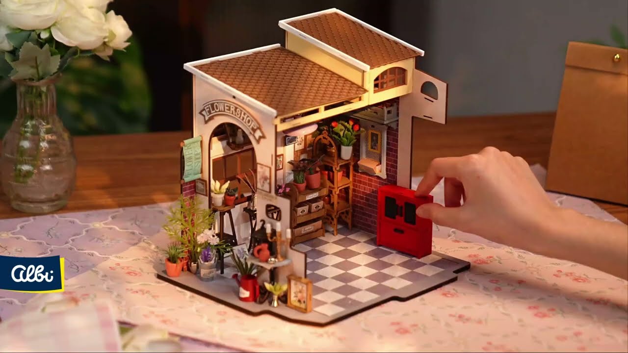 Drewniane modele 3D – Domek. Kwiaciarnia