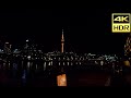 4K HDR Night Walk Viaduct Harbourside Auckland City New Zealand