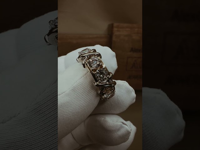 Золоте кільце Tiffany X з комбінованого золота