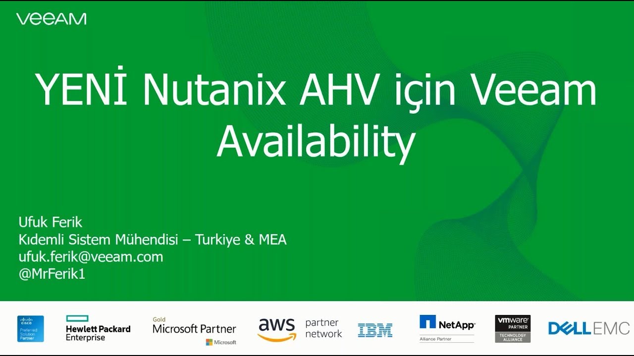 Nutanix AHV Platformu İçin Veeam Çözümleri video