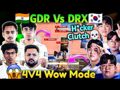 🇮🇳India vs Korea🇰🇷 4v4 WOW Mode🥶 GDR vs DRX🤯 H*ker Reflex🥵 RobinSA Full Shocked😲