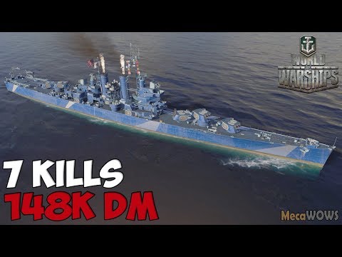 World of WarShips | Helena | 7 KILLS | 148K Damage -  Replay Gameplay 4K 60 fps