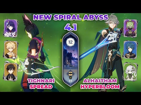 New Spiral Abyss 4.1 - C1 Tighnari Spread & C0 Alhaitham Hyperbloom | Genshin Impact