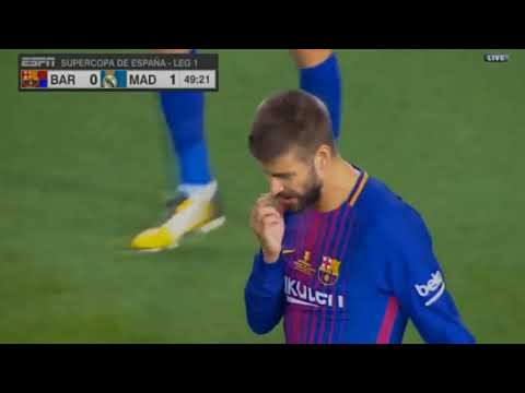 GOL EN PROPIA de PIQUE  REAL MADRID VS BARCELONA 2017