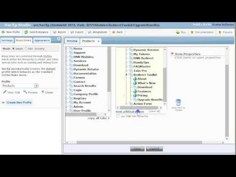 Build website menus with NavXp(1.8), Tabs Pro(1.7) and My Tokens(2.4)