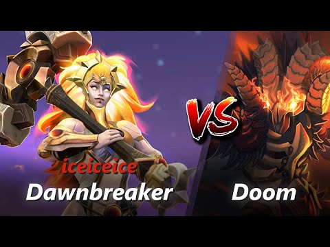 iceiceice offlane Dawnbreaker vs Doom/Bane | First 10 minutes