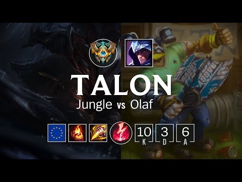 Talon Jungle vs Olaf - EUW Challenger Patch 8.7