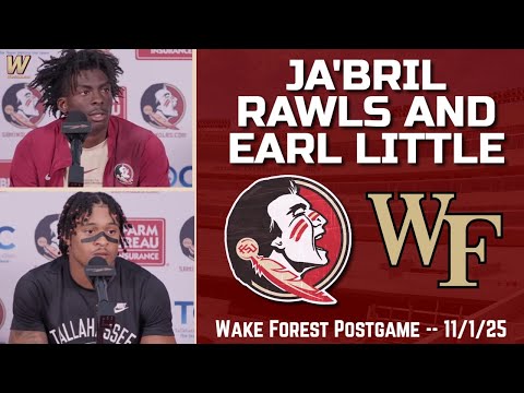 Jabril Rawls and Earl Little FSU Wake Forest Postgame 11-1-25 | FSU Football | Warchant TV
