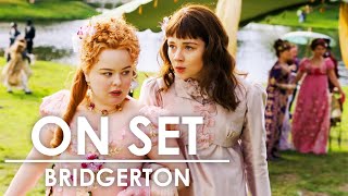 Behind the Scenes of Bridgerton with Phoebe Dynevor, Claudia Jessie & More | On Set video