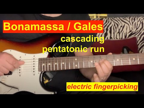 That Joe Bonamassa / Eric Gales cascading pentatonic run - quick lesson (electric fingerpicking)