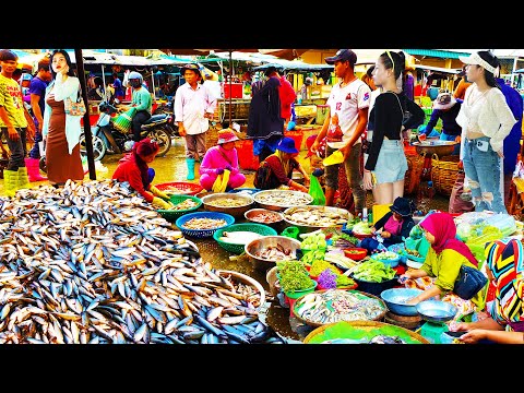 Chbar Ampov Early Morning Market: Where Fish Fruit and Veggies Are Affordable, Food Rural TV